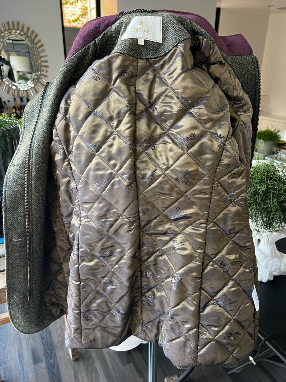 House of Bruar of Scotland Herringbone Wool Blend Field Hunt Jacket size 8 - Picture 9 of 10